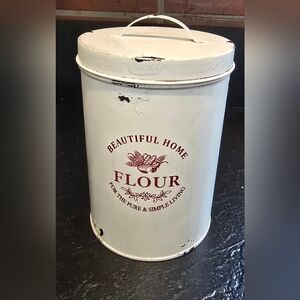Beautiful Home White Flour Storage Canister